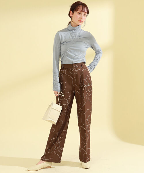 Ray BEAMS（レイビームス）の「Ray BEAMS / ライン プリント パンツ（その他パンツ・レディース・ダークブラウン/イエロー・0/1）」の10枚目の写真