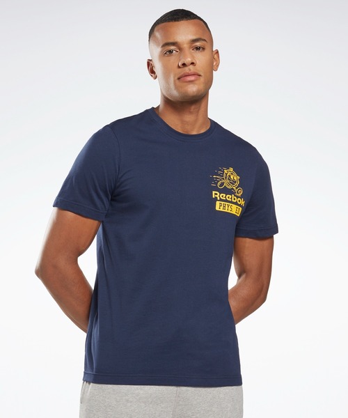Reebok(リーボック)の「GS TIME TICKIN TEE(Tシャツ/カットソー・メンズ・ネイビー/レッド・X-LARGE/XX-LARGE/XXX-LARGE/X-SMALL/LARGE/MEDIUM/SMALL)」の2枚目の写真