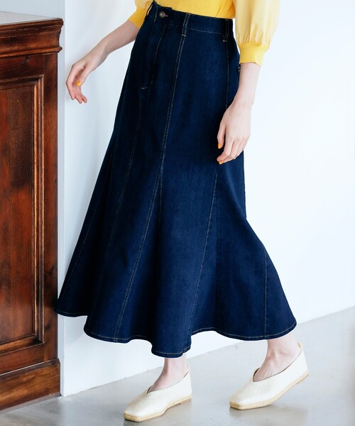 grove（グローブ）の「◆デニムマーメイドスカート（デニムスカート・レディース・ネイビー/ブルー・01/02/03/04）」の2枚目の写真