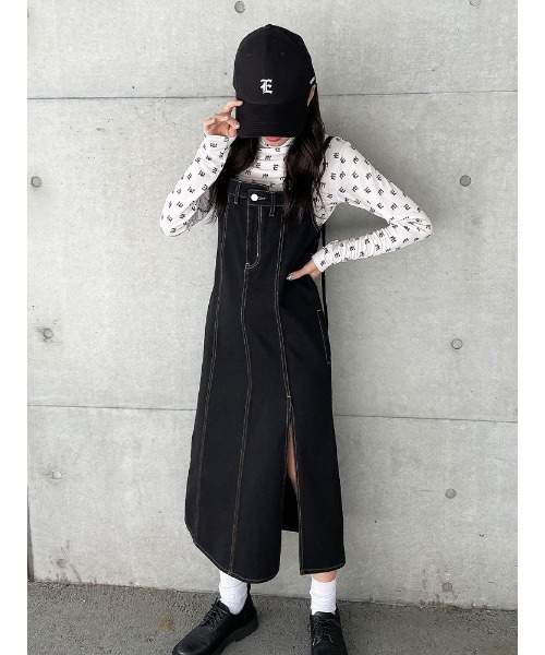 ENVYM(アンビー)の「スリットデニムOP(ワンピース・レディース・ブラック/ブルー・FREE)」の11枚目の写真