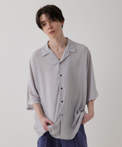 JUNRED（ジュンレッド）の「ドルマンビッグウィローシャツ（シャツ/ブラウス・メンズ・ライトグレー/ブラック/ブルー/ラベンダー・S/M/L）」の5枚目の写真