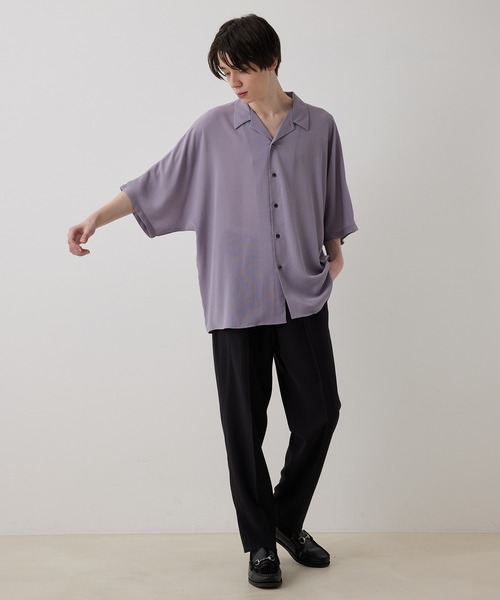 JUNRED（ジュンレッド）の「ドルマンビッグウィローシャツ（シャツ/ブラウス・メンズ・ライトグレー/ブラック/ブルー/ラベンダー・S/M/L）」の7枚目の写真