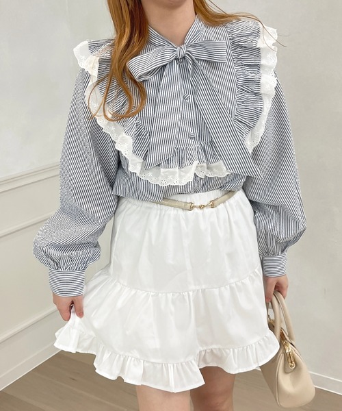 apres jour（アプレジュール）の「ティアードミニスカート【ZOZOTOWN限定アイテム】（スカート・レディース・オフホワイト/ブラック・フリー/X-LARGE）」の4枚目の写真