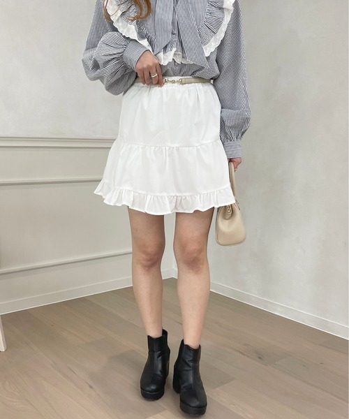 apres jour（アプレジュール）の「ティアードミニスカート【ZOZOTOWN限定アイテム】（スカート・レディース・オフホワイト/ブラック・フリー/X-LARGE）」の7枚目の写真