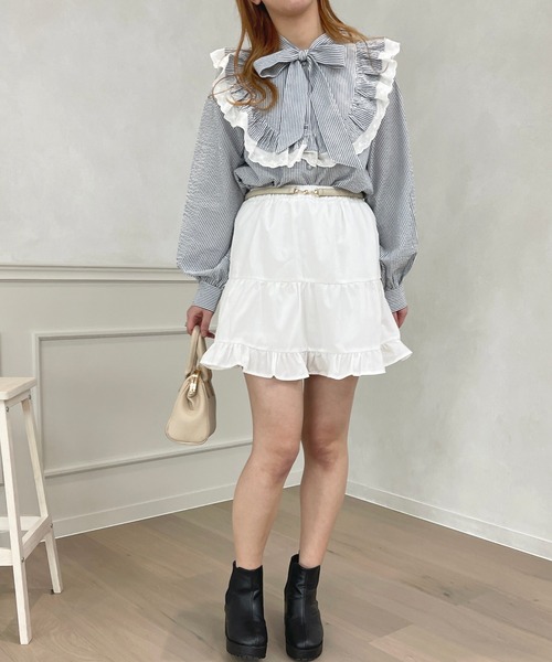 apres jour（アプレジュール）の「ティアードミニスカート【ZOZOTOWN限定アイテム】（スカート・レディース・オフホワイト/ブラック・フリー/X-LARGE）」の9枚目の写真