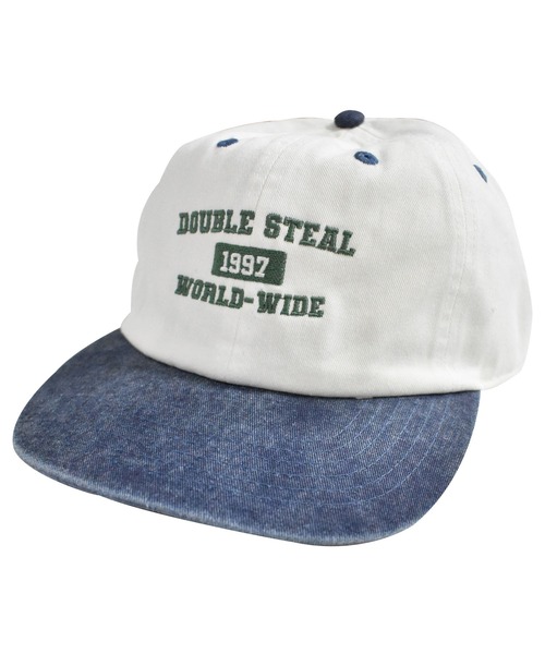 DOUBLE STEAL（ダブルスティール）の「Old School 6 Panel CAP（キャップ・メンズ・ブラック/カーキ/ホワイト×ブルー/ホワイト×ブラック/ブルー系・FREE）」の2枚目の写真