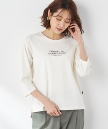 Petit Honfleur（プチオンフルール）の「オーガニックコットンロゴプリントTシャツ（Tシャツ/カットソー）」