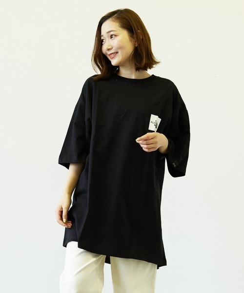 Pledge(プレッジ)の「【pledge】空紡糸天竺プリントC/Ntee(BL)(Tシャツ/カットソー・メンズ・ブラック/ホワイト・MEDIUM/LARGE)」の3枚目の写真