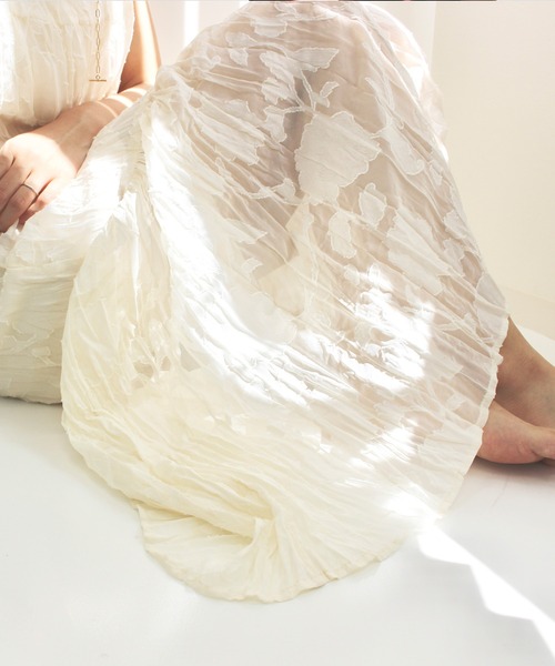 MLI'A（エムリア）の「ワッシャーシフォンノースリワンピース（ワンピース・レディース・ホワイト/ブラック/カーキ/ピンクベージュ/アイボリー系/ブラック系その他/レンガ/ブラウン・M）」の10枚目の写真