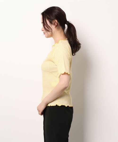 CHILLE（チル）の「ギンガムクルーネックプルオーバー（Tシャツ/カットソー・レディース・パープル/イエロー/グリーン・FREE）」の4枚目の写真