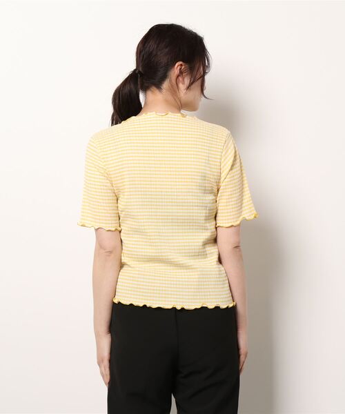 CHILLE（チル）の「ギンガムクルーネックプルオーバー（Tシャツ/カットソー・レディース・パープル/イエロー/グリーン・FREE）」の5枚目の写真