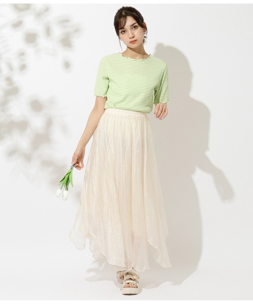 CHILLE（チル）の「ギンガムクルーネックプルオーバー（Tシャツ/カットソー・レディース・パープル/イエロー/グリーン・FREE）」の19枚目の写真