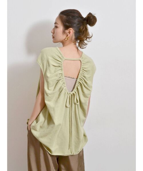 Ungrid（アングリッド）の「バックギャザーデザインTee（Tシャツ/カットソー・レディース・ブラック/オフホワイト/ミント・FREE）」の3枚目の写真