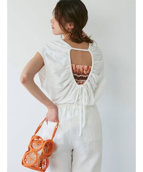 Ungrid（アングリッド）の「バックギャザーデザインTee（Tシャツ/カットソー・レディース・ブラック/オフホワイト/ミント・FREE）」の9枚目の写真