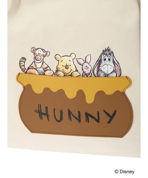 earth music&ecology（アースミュージックアンドエコロジー）の「Winnie the Pooh / タックトートバッグ（トートバッグ・レディース・アイボリー・FREE）」の6枚目の写真