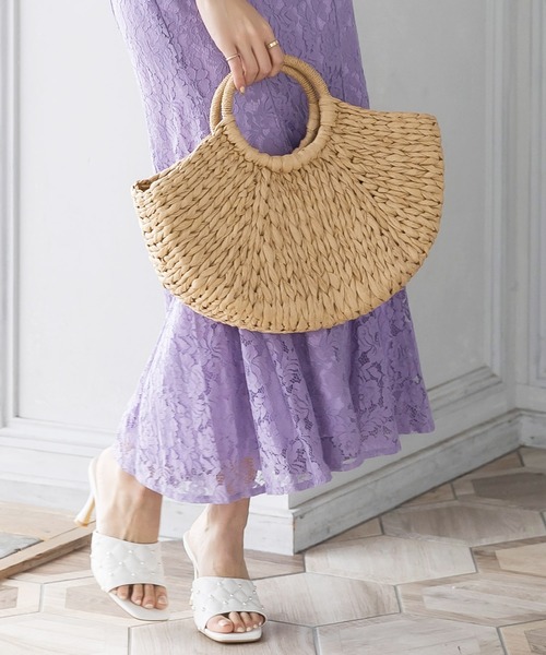 Julia Boutique(ジュリアブティック)の「サークルハンドルかごバッグ/22139(かごバッグ・レディース・ベージュ・ONE)」の3枚目の写真