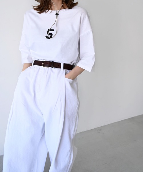 CANAL JEAN（キャナルジーン）の「1975 TOKYO(1975 トーキョー) "TEAM5"ルーズTシャツ（Tシャツ/カットソー・レディース・ホワイト/ブラック・LARGE/X-LARGE）」の3枚目の写真