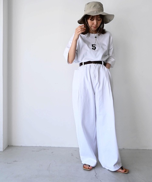 CANAL JEAN（キャナルジーン）の「1975 TOKYO(1975 トーキョー) "TEAM5"ルーズTシャツ（Tシャツ/カットソー・レディース・ホワイト/ブラック・LARGE/X-LARGE）」の12枚目の写真