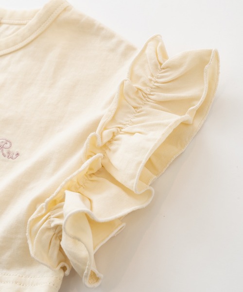 RUGGEDWORKS（ラゲッドワークス）の「袖フリル花柄使い半袖TEE（Tシャツ/カットソー・キッズ・ピンク/キナリ・90/100/120/110/130/140）」の8枚目の写真