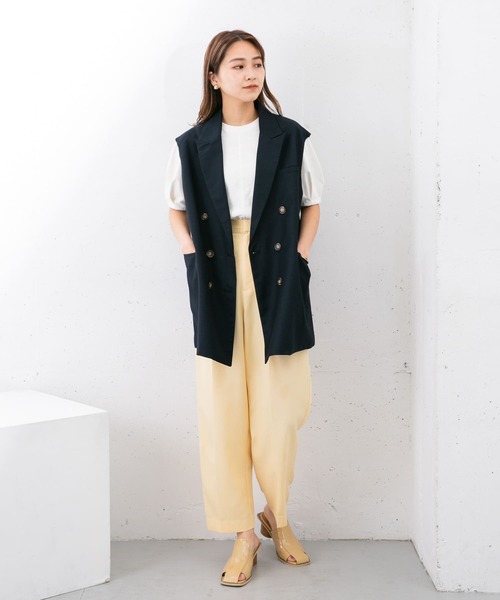 KBF（ケイビーエフ）の「『UR TECH ひやサラクール』 タックスリーブカットソー（Tシャツ/カットソー・レディース・ブラック/オフホワイト/グリーン/キャメル・ONE）」の9枚目の写真