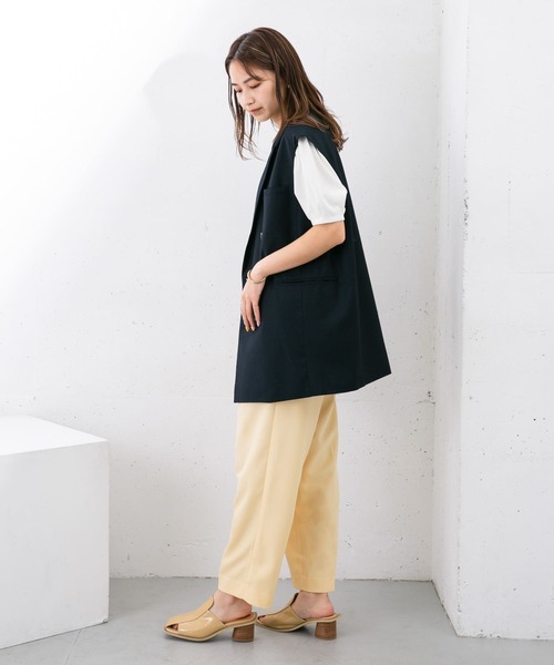 KBF（ケイビーエフ）の「『UR TECH ひやサラクール』 タックスリーブカットソー（Tシャツ/カットソー・レディース・ブラック/オフホワイト/グリーン/キャメル・ONE）」の10枚目の写真