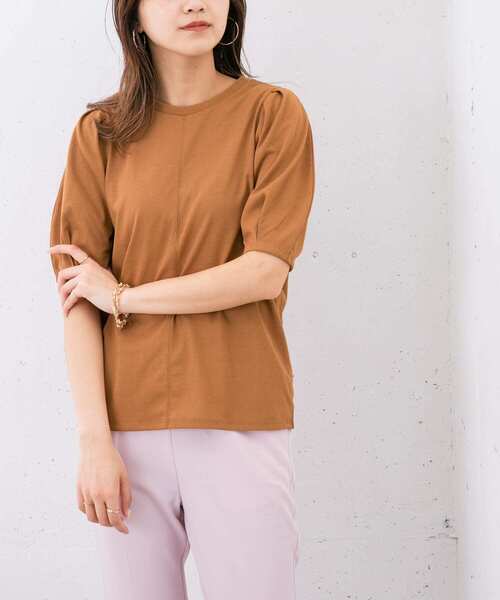 KBF（ケイビーエフ）の「『UR TECH ひやサラクール』 タックスリーブカットソー（Tシャツ/カットソー・レディース・ブラック/オフホワイト/グリーン/キャメル・ONE）」の12枚目の写真