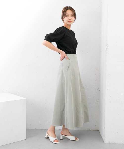 KBF（ケイビーエフ）の「『UR TECH ひやサラクール』 タックスリーブカットソー（Tシャツ/カットソー・レディース・ブラック/オフホワイト/グリーン/キャメル・ONE）」の22枚目の写真