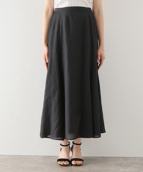 レーヨン麻パネルフレアスカート