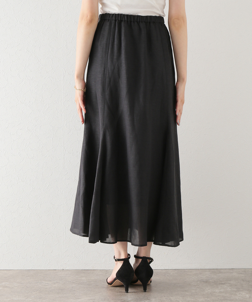 レーヨン麻パネルフレアスカート