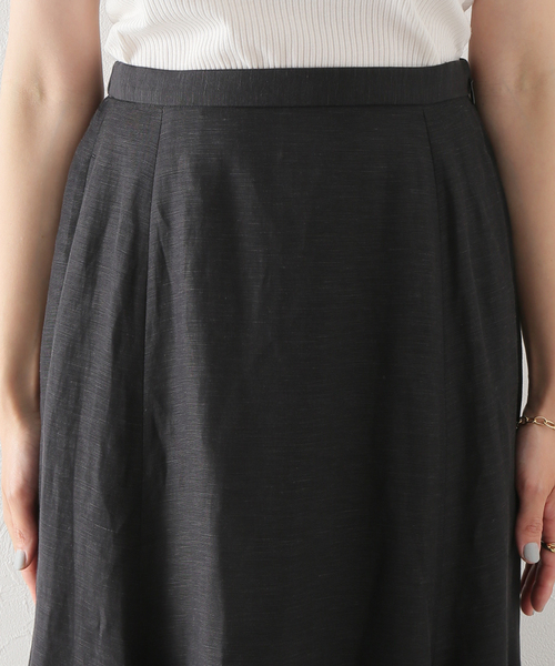 レーヨン麻パネルフレアスカート