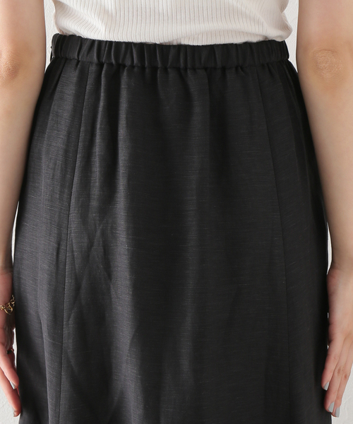 レーヨン麻パネルフレアスカート