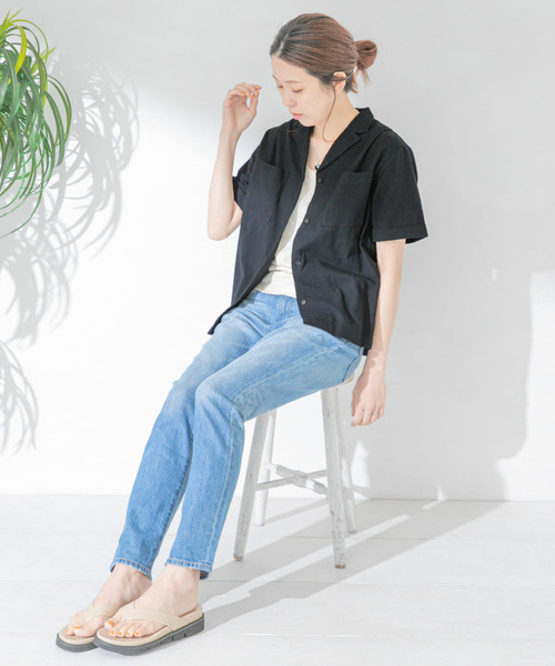 アニエスベー　リネン　オープンカラーシャツ　美シルエット URBAN RESEARCH Sonny Label（アーバンリサーチサニーレーベル