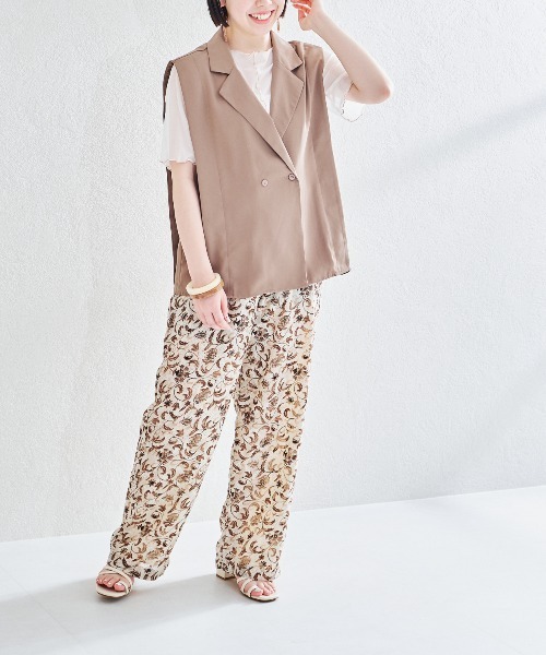 acro（アクロ）の「5分袖カラーシアーメッシュトップス/AC1429（Tシャツ/カットソー・レディース・イエロー/ブラウン/アイボリー/グレー/ホワイト/オレンジ/ピンク/ブラック/ライトブルー/ブルー/グリーン/パープル/レッド・ﾌﾘ-）」の21枚目の写真