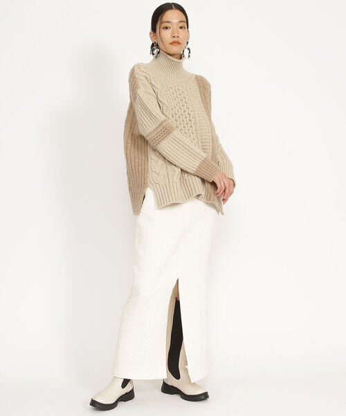 Ray BEAMS（レイビームス）の「BOUSSOLE × Ray BEAMS / 別注 アラン タートル ニット（ニット/セーター・レディース・レッド/ベージュ・ONE SIZE）」の12枚目の写真