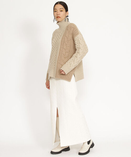 Ray BEAMS（レイビームス）の「BOUSSOLE × Ray BEAMS / 別注 アラン タートル ニット（ニット/セーター・レディース・レッド/ベージュ・ONE SIZE）」の13枚目の写真