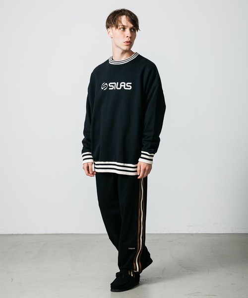 SILAS（サイラス）の「LINE RIB SWEAT TOP　サイラスラインリブスウェットトップ（スウェット・メンズ・ブラック/ネイビー/アッシュ・L/XL/M）」の9枚目の写真