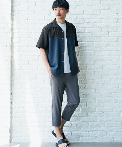 ikka(イッカ)の「バイカラーオープンカラーシャツ(シャツ/ブラウス・メンズ・ブルー/グリーン/ベージュ/チャコールグレー・L/XL/M/S)」の5枚目の写真