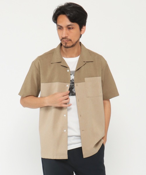 ikka(イッカ)の「バイカラーオープンカラーシャツ(シャツ/ブラウス・メンズ・ブルー/グリーン/ベージュ/チャコールグレー・L/XL/M/S)」の19枚目の写真