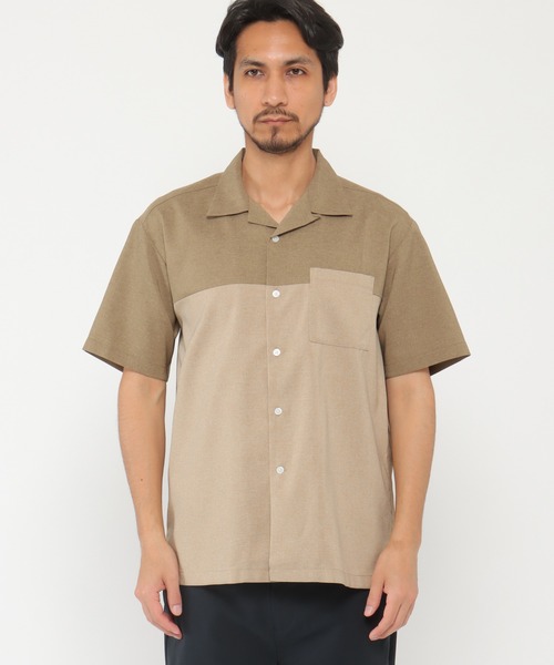 ikka(イッカ)の「バイカラーオープンカラーシャツ(シャツ/ブラウス・メンズ・ブルー/グリーン/ベージュ/チャコールグレー・L/XL/M/S)」の22枚目の写真