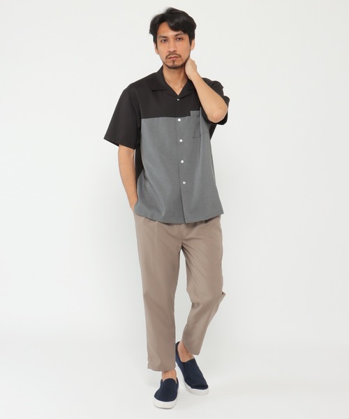 ikka(イッカ)の「バイカラーオープンカラーシャツ(シャツ/ブラウス・メンズ・ブルー/グリーン/ベージュ/チャコールグレー・L/XL/M/S)」の15枚目の写真