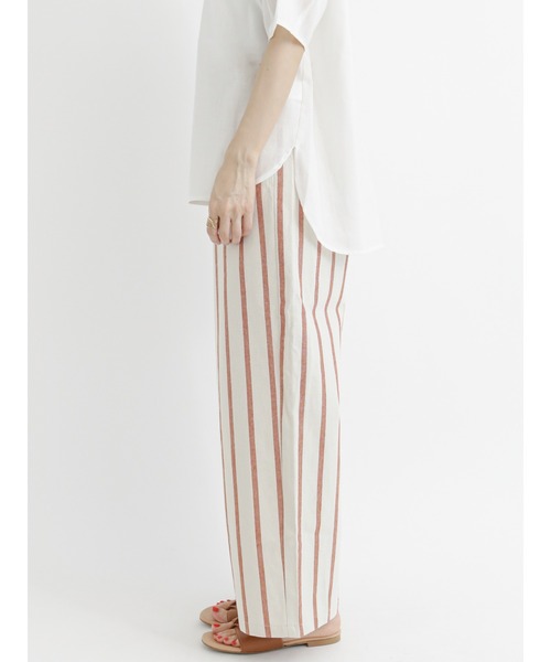 Lugnoncure(ルノンキュール)の「綿麻ストライプイージーパンツ(その他パンツ・レディース・ネイビー/オレンジ/ブルー・フリ-)」の9枚目の写真