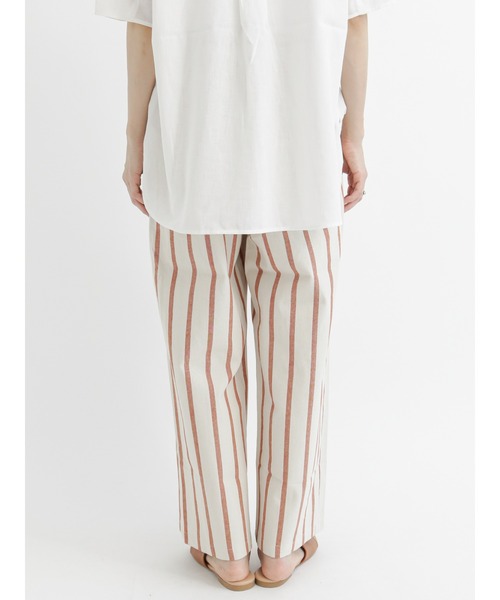 Lugnoncure(ルノンキュール)の「綿麻ストライプイージーパンツ(その他パンツ・レディース・ネイビー/オレンジ/ブルー・フリ-)」の10枚目の写真