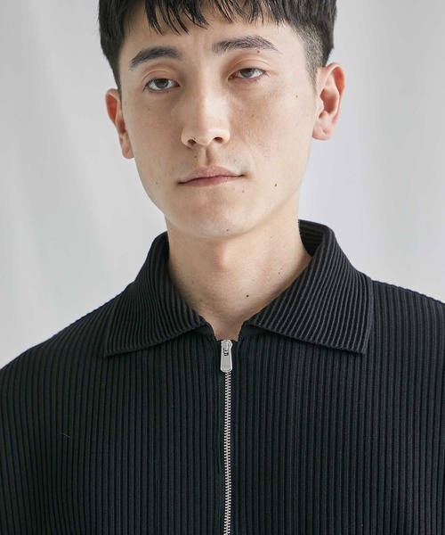 プリーツニットジップシャツ（ニット/セーター）｜PUBLIC TOKYO