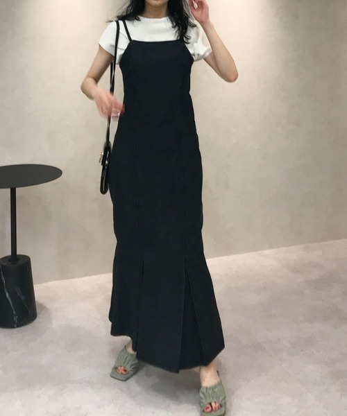 ABITOKYO（アビトーキョー）の「デニム,ツイルマーメイドワンピース（ワンピース・レディース・アイボリー/ブラック・FREE）」の2枚目の写真