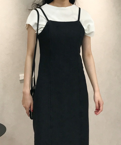 ABITOKYO（アビトーキョー）の「デニム,ツイルマーメイドワンピース（ワンピース・レディース・アイボリー/ブラック・FREE）」の9枚目の写真
