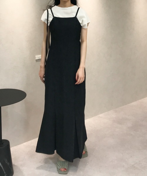 ABITOKYO（アビトーキョー）の「デニム,ツイルマーメイドワンピース（ワンピース・レディース・アイボリー/ブラック・FREE）」の10枚目の写真
