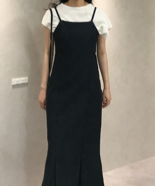 ABITOKYO（アビトーキョー）の「デニム,ツイルマーメイドワンピース（ワンピース・レディース・アイボリー/ブラック・FREE）」の11枚目の写真
