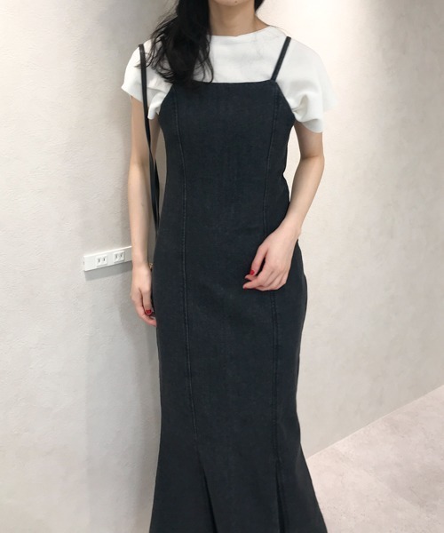 ABITOKYO（アビトーキョー）の「デニム,ツイルマーメイドワンピース（ワンピース・レディース・アイボリー/ブラック・FREE）」の19枚目の写真