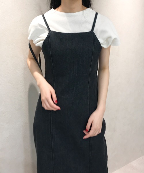 ABITOKYO（アビトーキョー）の「デニム,ツイルマーメイドワンピース（ワンピース・レディース・アイボリー/ブラック・FREE）」の20枚目の写真
