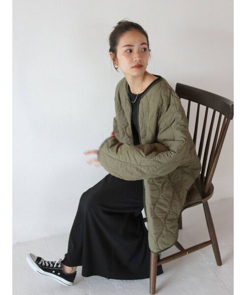 Ungrid（アングリッド）の「【WEB限定】キルティングライナールーズブルゾン（ブルゾン・レディース・ブラック/カーキ・FREE）」の14枚目の写真